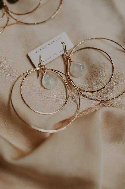 Flash Sale On Elegant Jewelry – Don't Miss Out Double Hoop Earrings - Moonstone