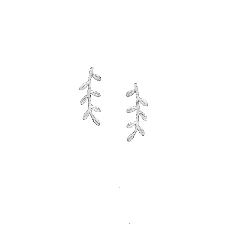 Shop Dazzling Jewelry At The Best Prices Silver Ash Leaf Ear Climber Earrings