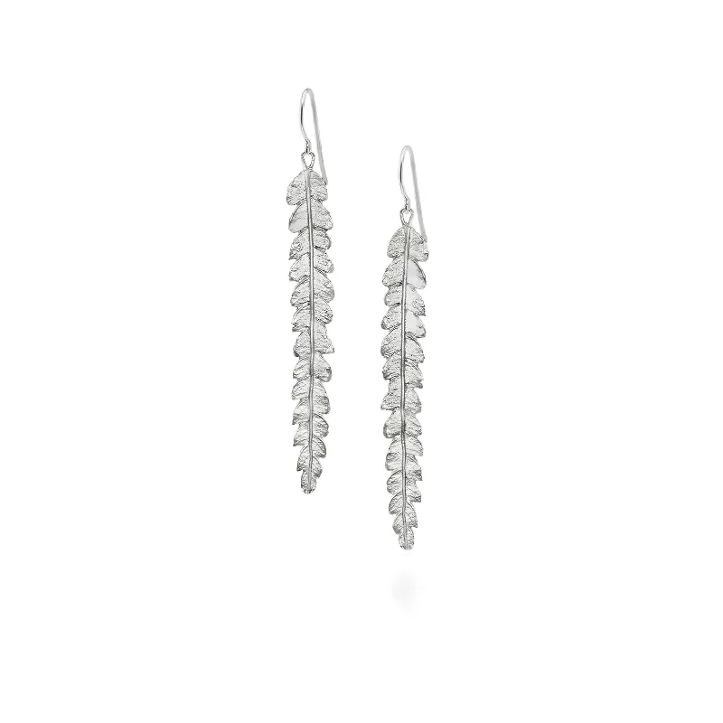 Dainty And Elegant Jewelry Now At Reduced Prices Silver Long Fern Earrings