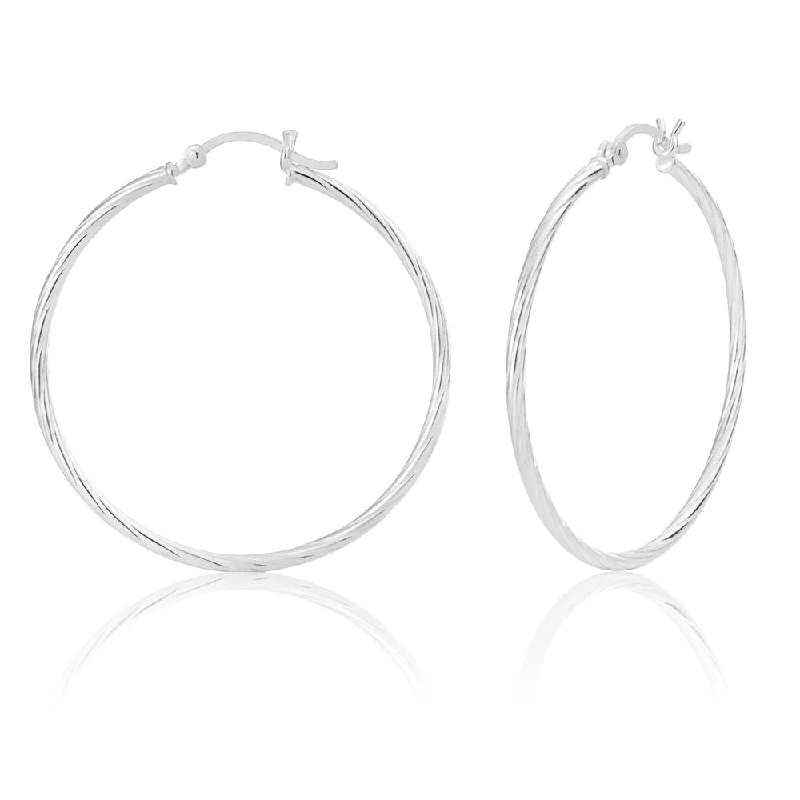 Huge Savings On Timeless Jewelry Collections Sterling Silver 40mm Twist Hoop Earrings