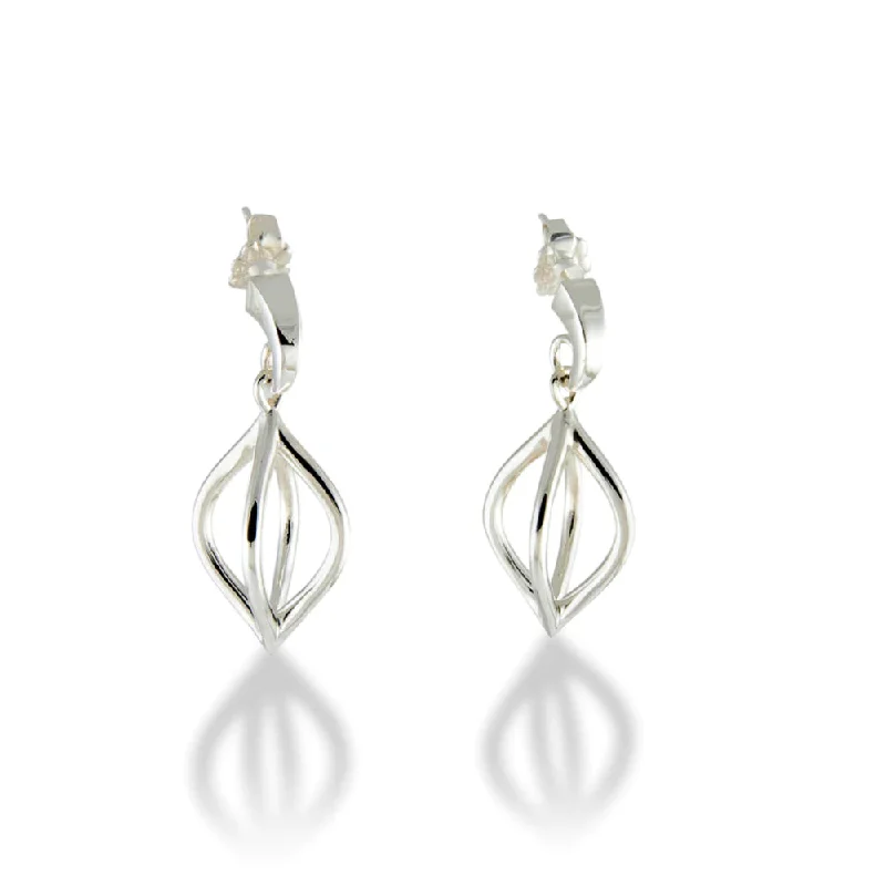 Chic And Stylish Jewelry At Exclusive Prices Sterling Silver Wire Pod Drop Earrings Chic And Stylish Jewelry At Exclusive Prices Sterling Silver Wire Pod Drop Earrings