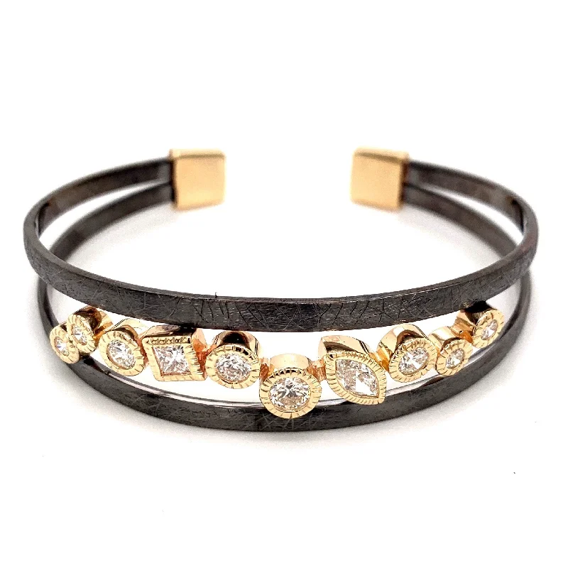 Elevate Your Outfit With Discounted Statement Jewelry 14k and Diamond Cuff - C400KOXD
