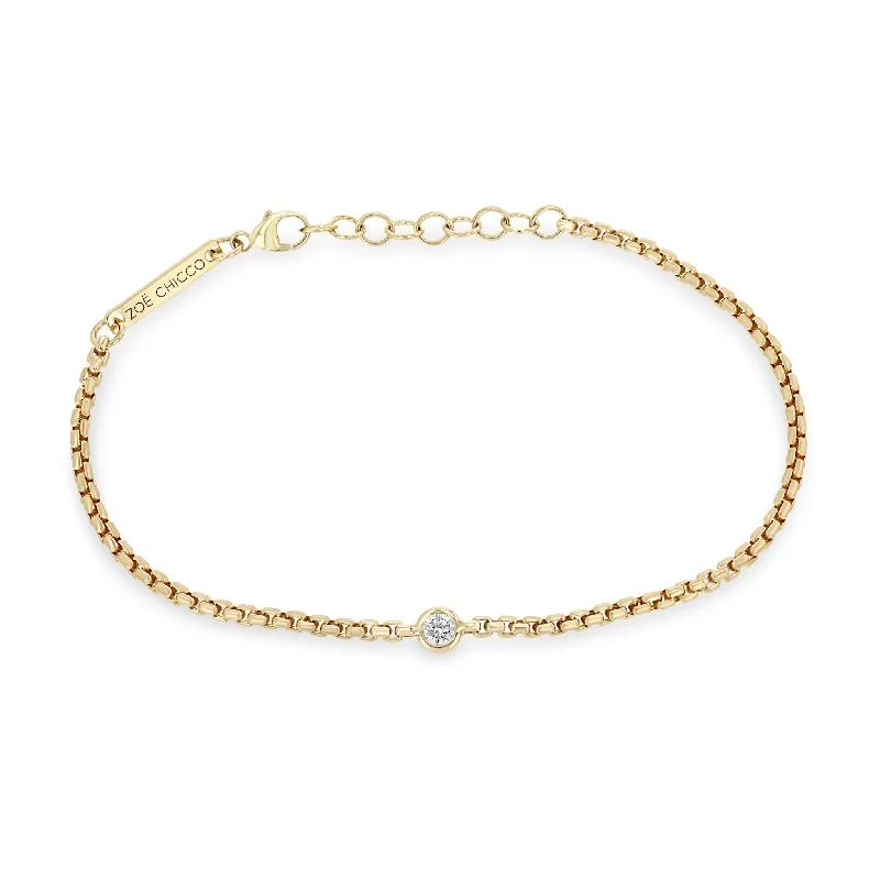 Grab Your Dream Jewelry At The Lowest Prices 14k Floating Diamond Small Box Chain Bracelet