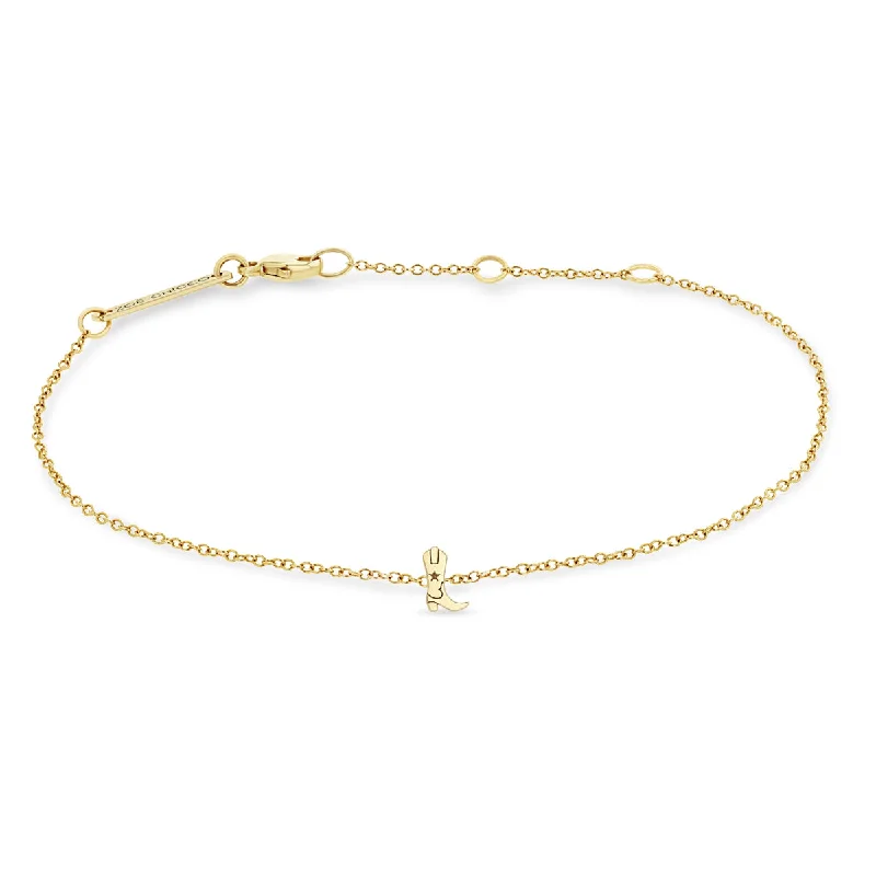 Elegant Rose Gold Jewelry For A Stylish Touch 14k Itty Bitty Cowboy Boot Bracelet