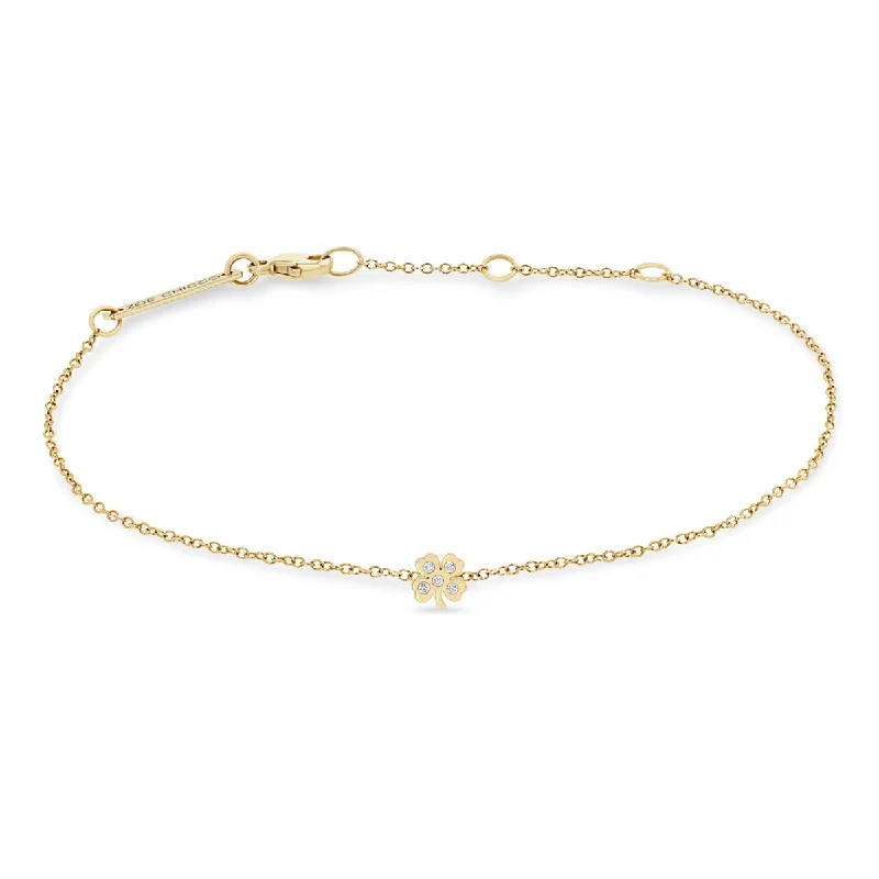 Exclusive Jewelry Sale – Limited-Time Discounts 14k Itty Bitty Diamond Clover Bracelet
