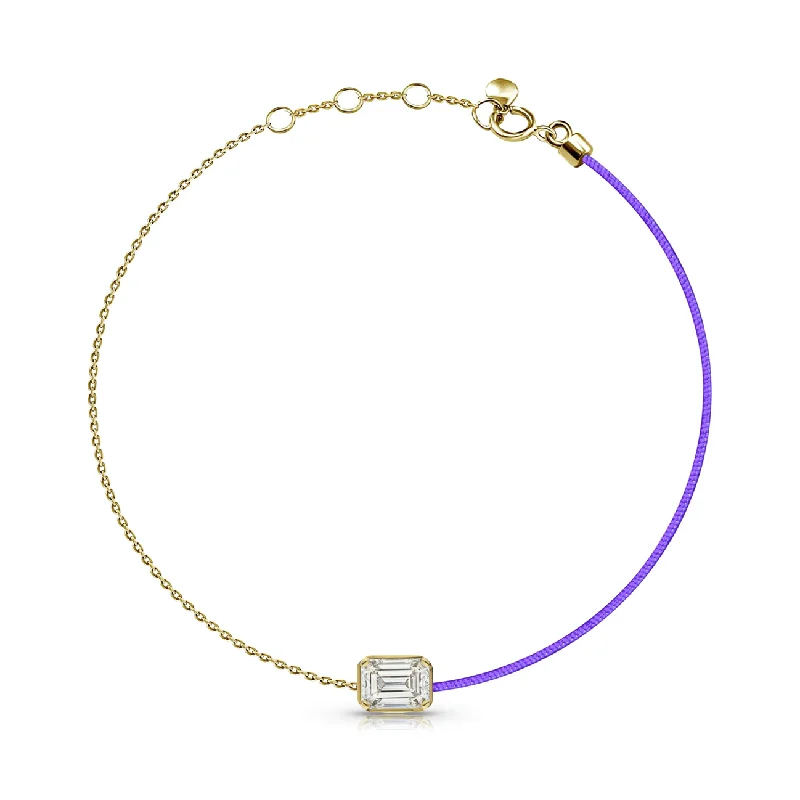 Exclusive Jewelry Offers – Sparkle For Less 18k Fancy Diamond Bezel Chain/Silk Cord Bracelet