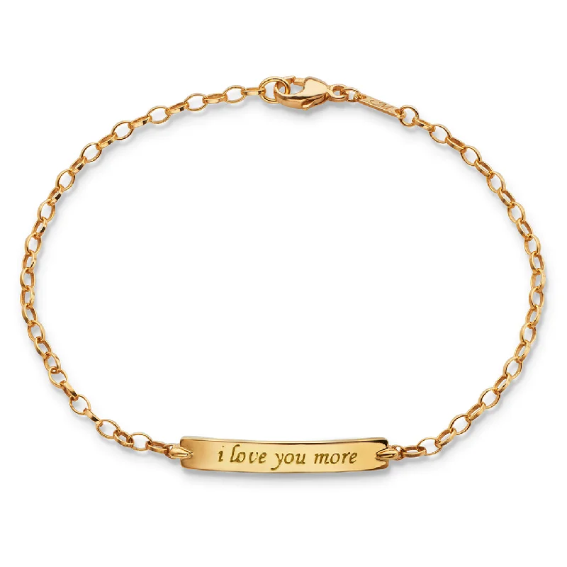Bestselling Jewelry At Special Promotional Rates 18K Yellow Gold "I Love You More" Petite Poesy Bracelet