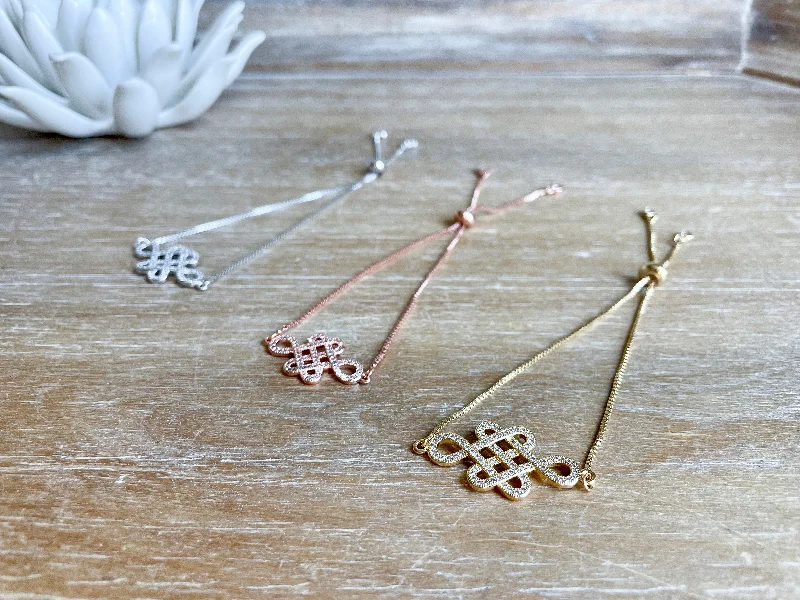 Sparkle For Less – Shop Our Limited-Time Jewelry Deals Adjustable Bracelet || Buddhist Infinity Knot