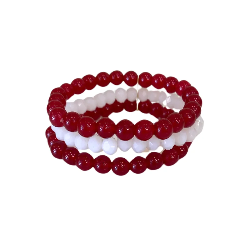 Romantic Heart-Shaped Jewelry For Special Gifts Aggies Beaded Bracelet Stack