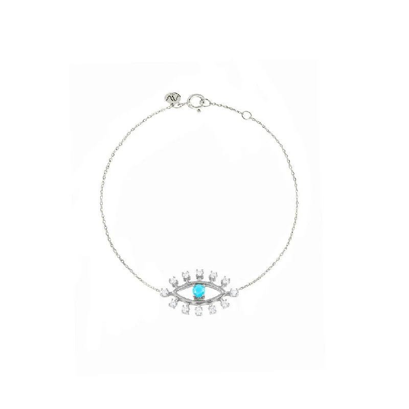 Elevate Your Jewelry Collection With Limited-Time Savings Evil Eye 18K White Gold Bracelet w. Diamonds