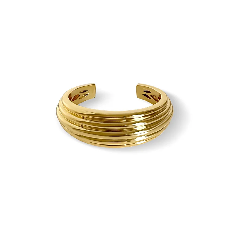Dazzle With Discounts – Shop Jewelry On Sale Chunky Ridge 18K Gold Plated Bangle