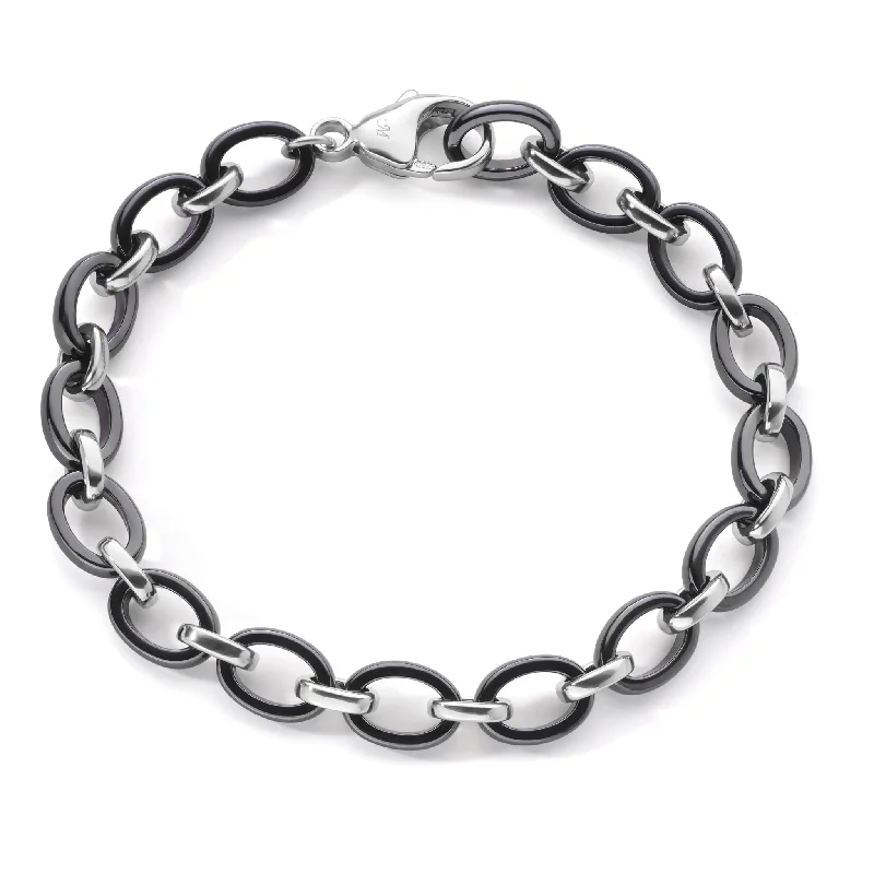 Sparkle More For Less – Jewelry Sale Happening Now "Audrey" Black Ceramic Link Bracelet