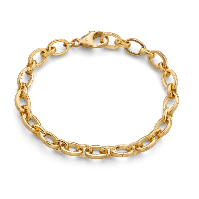 Discounted Jewelry For A Glamorous Look "Audrey" Link Charm Bracelet in 18K Yellow Gold