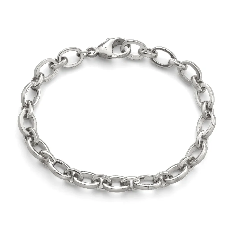 Special Deals On Handcrafted And Designer Jewelry "Audrey" Link Charm Bracelet in Sterling Silver