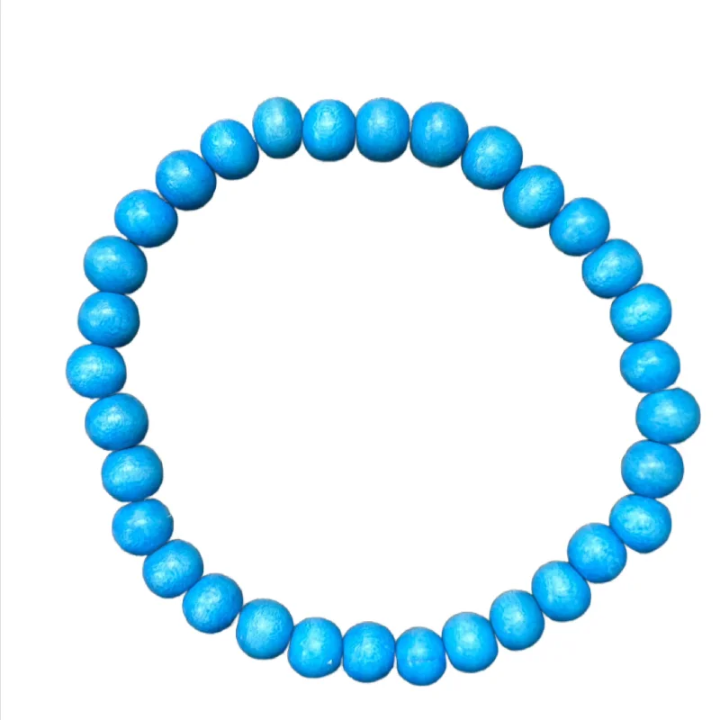 Dazzle In Elegance With Our Biggest Jewelry Sale Azure Blue Wood 6mm Bracelet