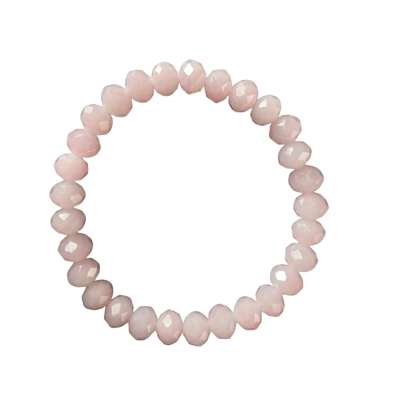 Elegant Jewelry Styles At Budget-Friendly Prices Baby Pink Faceted Rondelle 8mm Bracelet