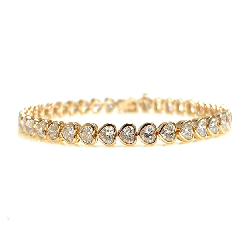 High-End Jewelry, Now More Affordable Than Ever Bezel Set Diamond Hearts Tennis Bracelet
