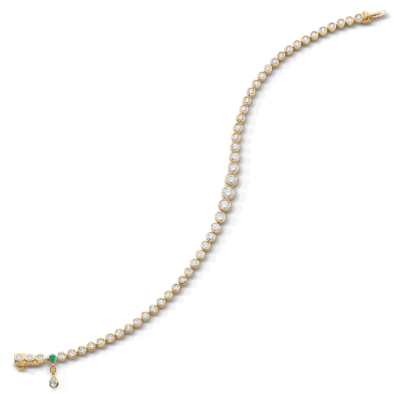 Your Perfect Accessory Now At The Best Price Midi Graduated Round Bezel Set Diamond Tennis Bracelet