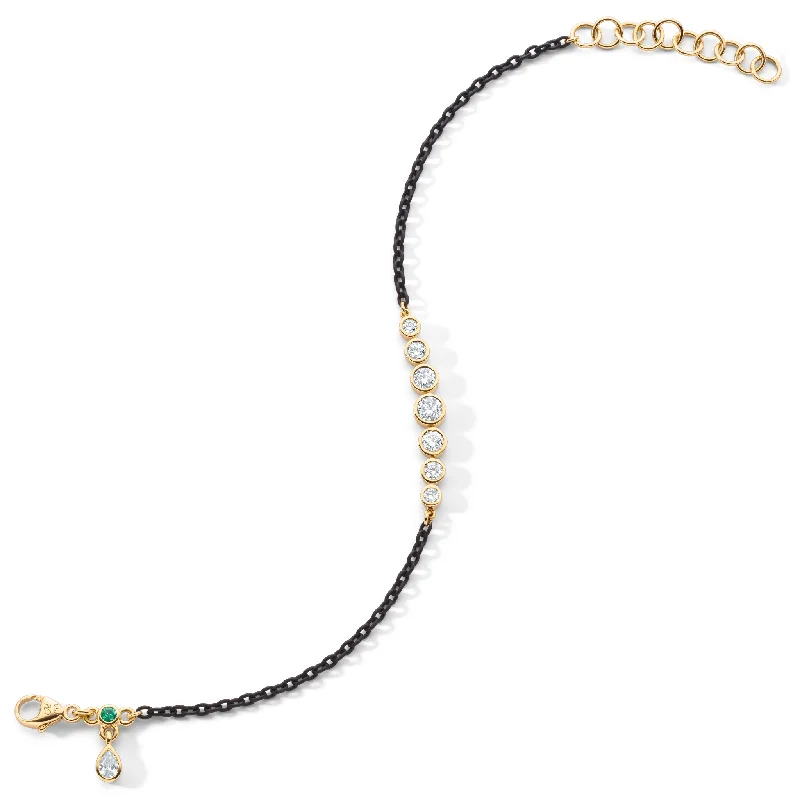 Exclusive Jewelry Sale – Sparkle For Less Bezel Set Round Diamond and Black Steel Tennis Bracelet