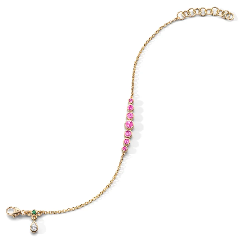 Once-A-Year Jewelry Deals – Shop Before They’Re Gone Bezel Set Round Pink Sapphire Tennis Bracelet in 18K Gold