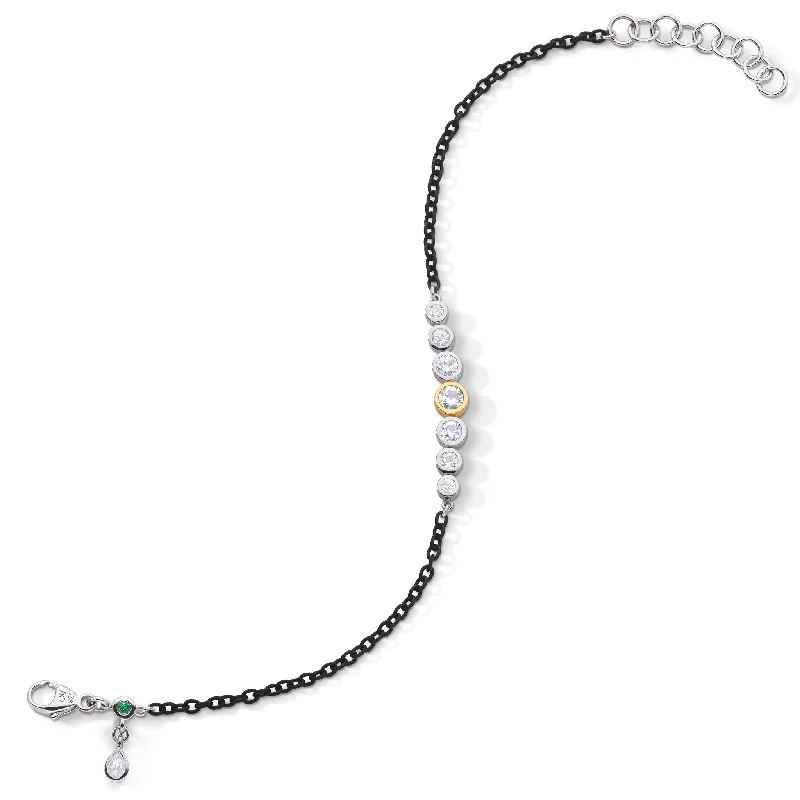 Shop Elegant Jewelry At Unbeatable Prices Bezel Set Sapphire & Black Steel Tennis Bracelet