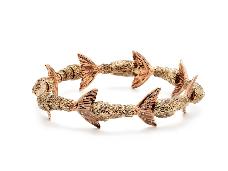 Unmissable Jewelry Sale – Shop Before It's Too Late Mermaid Tails 18K Gold & Rose Gold Bracelet w. Diamonds