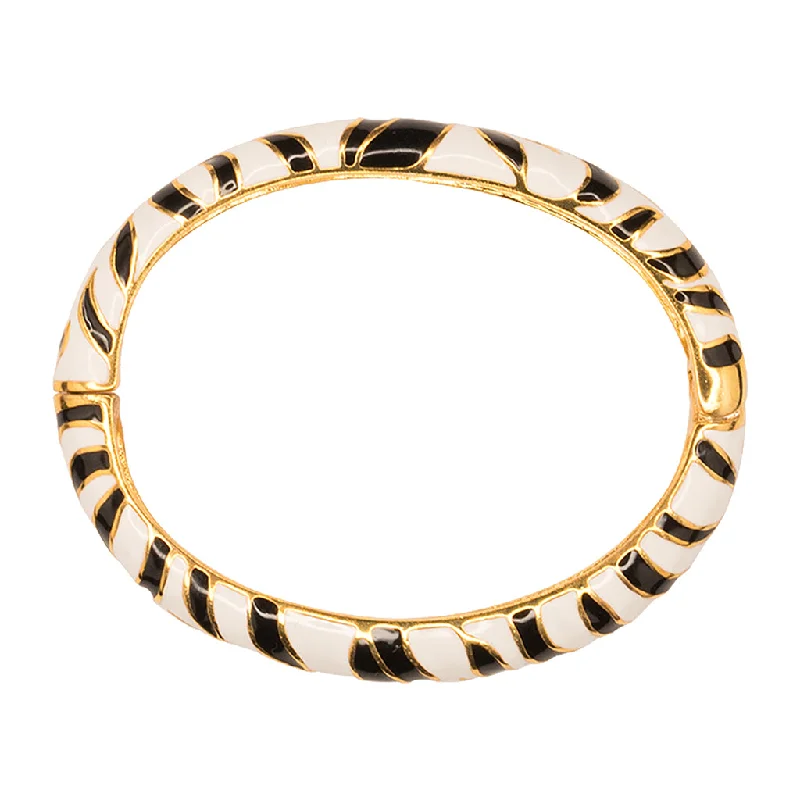 Affordable Luxury Jewelry For Every Occasion Black And White Tiger Print Bangle