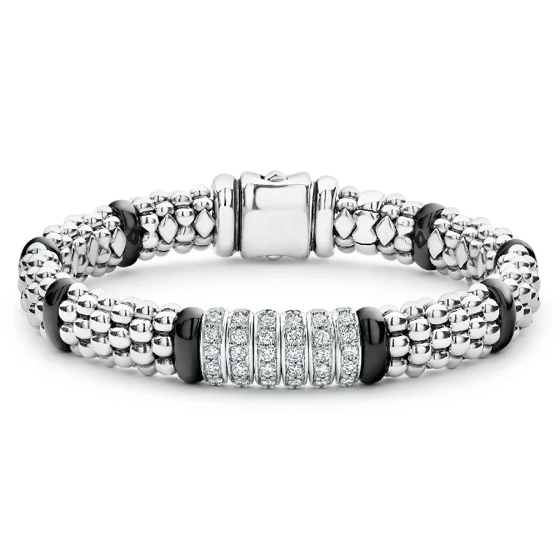 Shop Handcrafted Jewelry At Special Promotional Rates Black Caviar Six Station Diamond Caviar Bracelet | 9mm