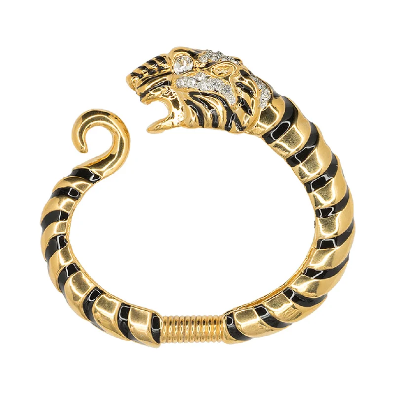 Trending Jewelry Styles Now At Limited-Time Discounts Black & Crystal Tiger Head Bracelet