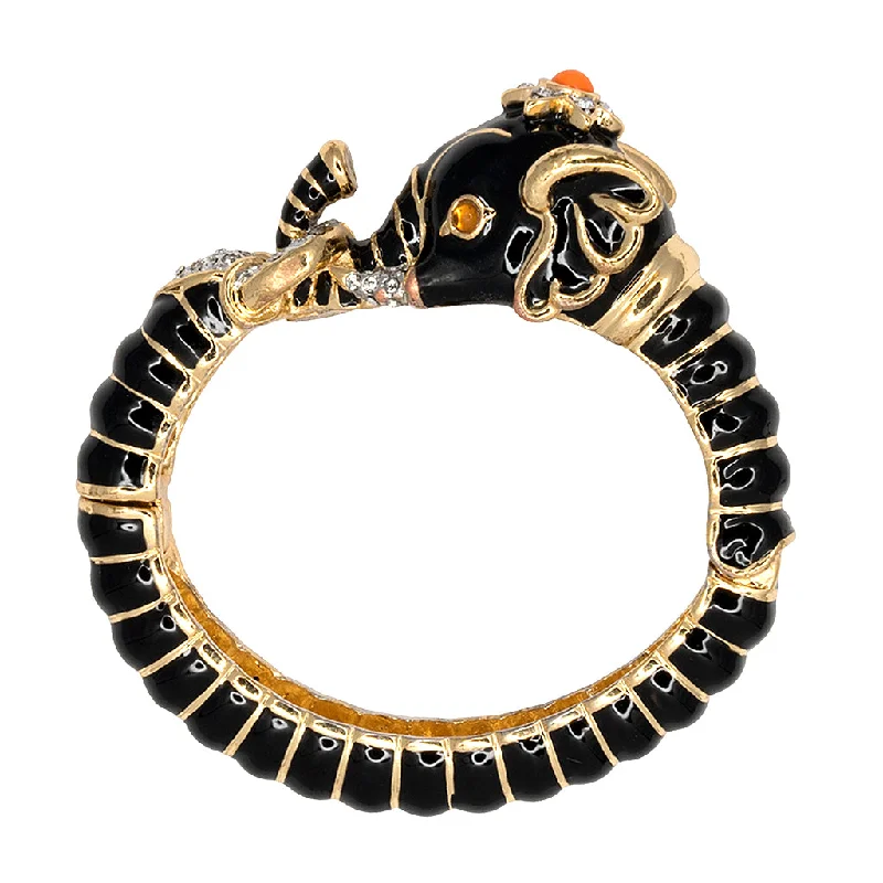 Delicate Crystal Jewelry For Sophisticated Charm Black Elephant Head Bracelet