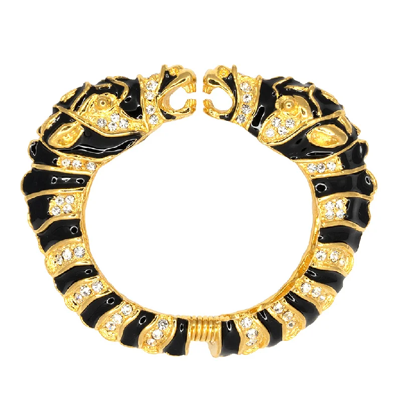 Shop Elegant Jewelry At Unbeatable Prices Black & Gold Zebra Head Bracelet