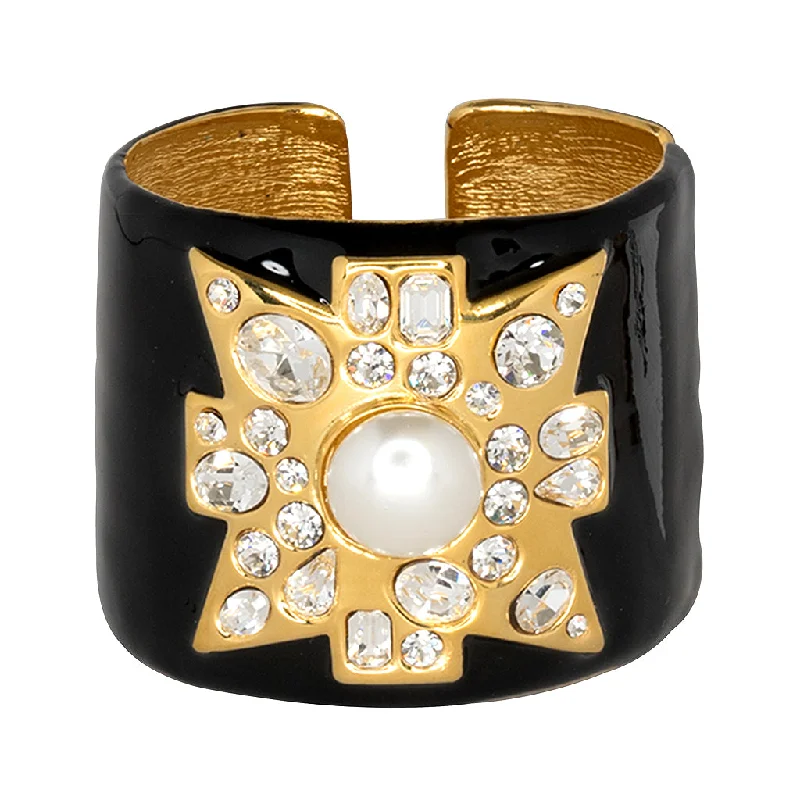 Bestselling Jewelry Now On Sale – Elevate Your Look Black Maltese Cross Cuff