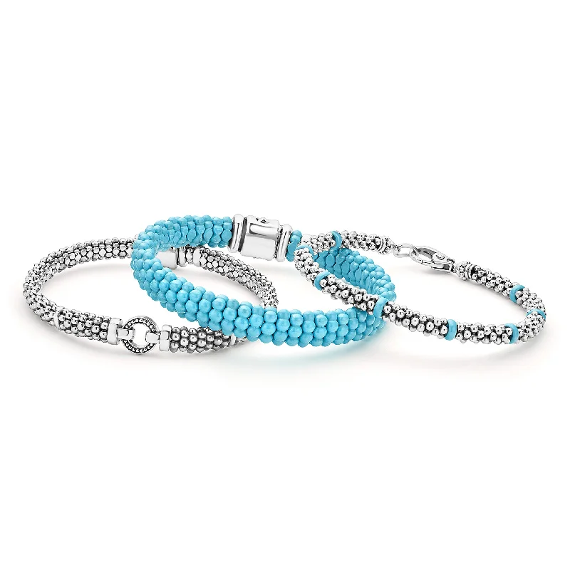 Waterproof Stainless Steel Jewelry For Lasting Beauty Blue Caviar Ceramic Caviar Bracelet Gift Set