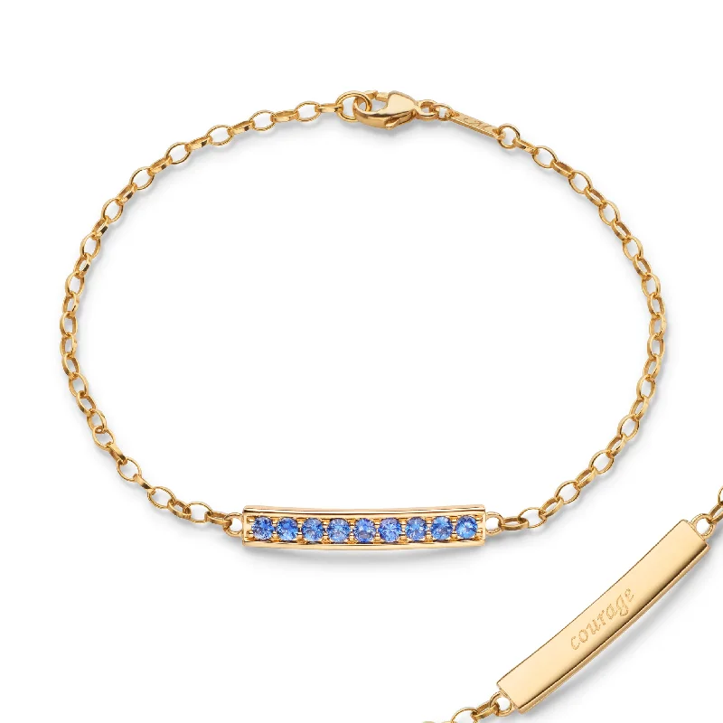 Seasonal Jewelry Clearance – Best Styles At The Lowest Prices Blue Sapphire "Courage" Petite Poesy Bracelet