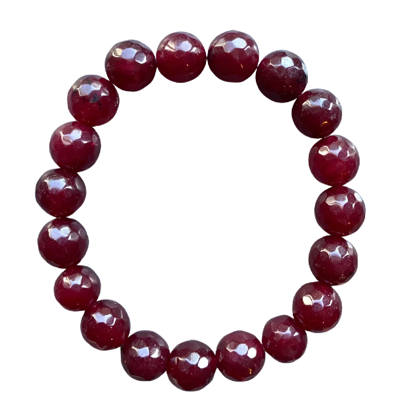 Don't Miss Out On Bestselling Jewelry At Special Prices Burgundy Faceted Jade 10mm Bracelet