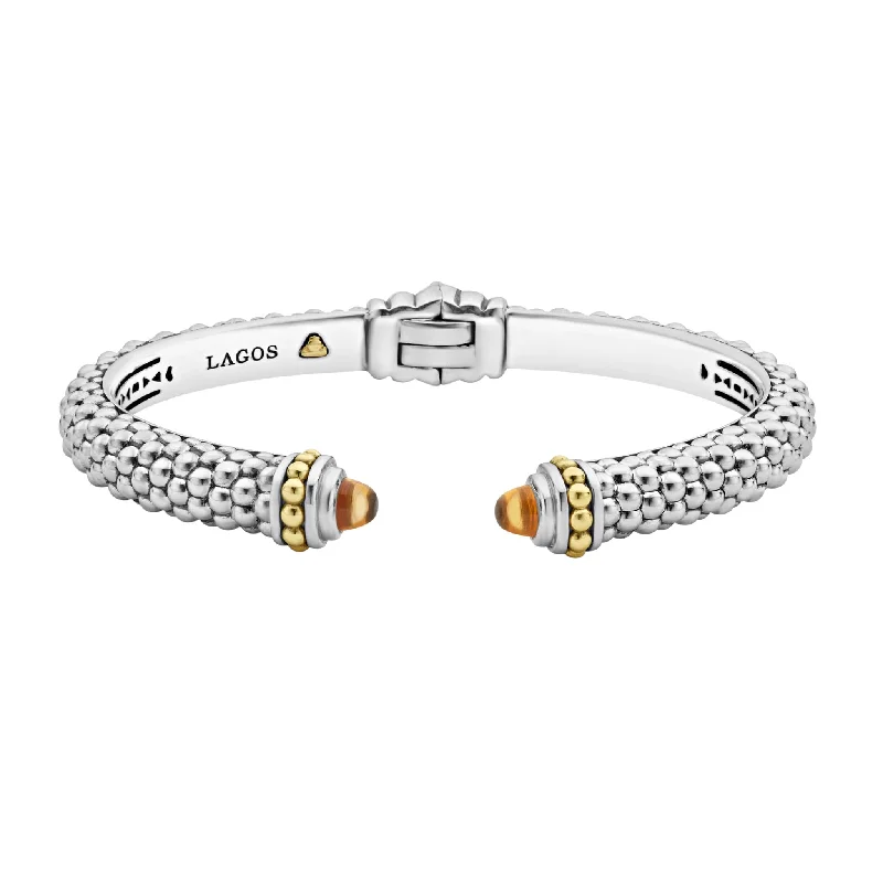 Premium Diamond Jewelry For Unforgettable Moments Caviar Color Citrine Cuff Bracelet | 8mm