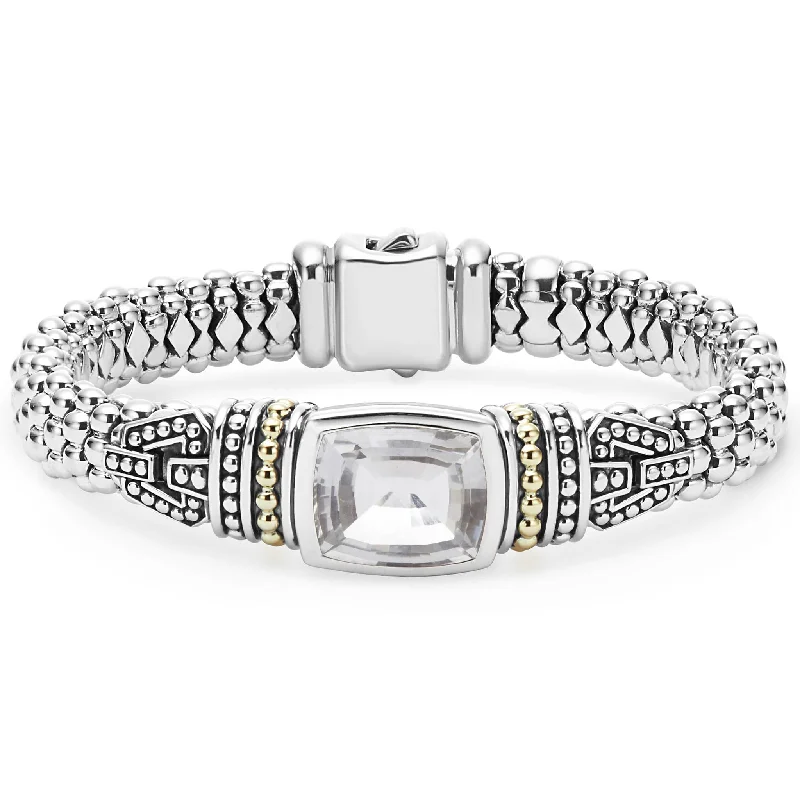 Affordable Glamour – Premium Jewelry For Less Caviar Color White Topaz Caviar Bracelet | 9mm