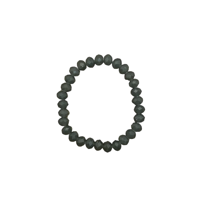 Charcoal Faceted Rondelle 8mm Bracelet