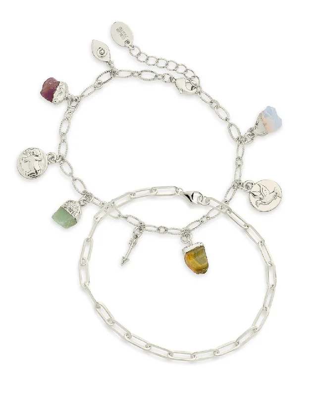 Flash Deals On Fine Jewelry – Shop Before It's Gone Charm & Chain Bracelet Set of 2