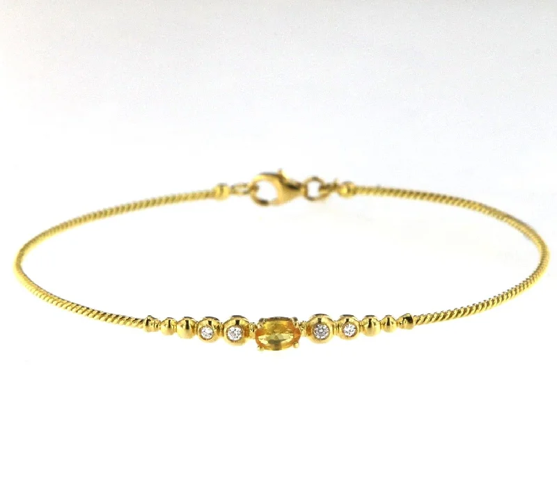 Flash Sale On Stunning Jewelry – Don't Miss Out Bubble 18K Gold Bracelet w. Diamonds & Orange Sapphire