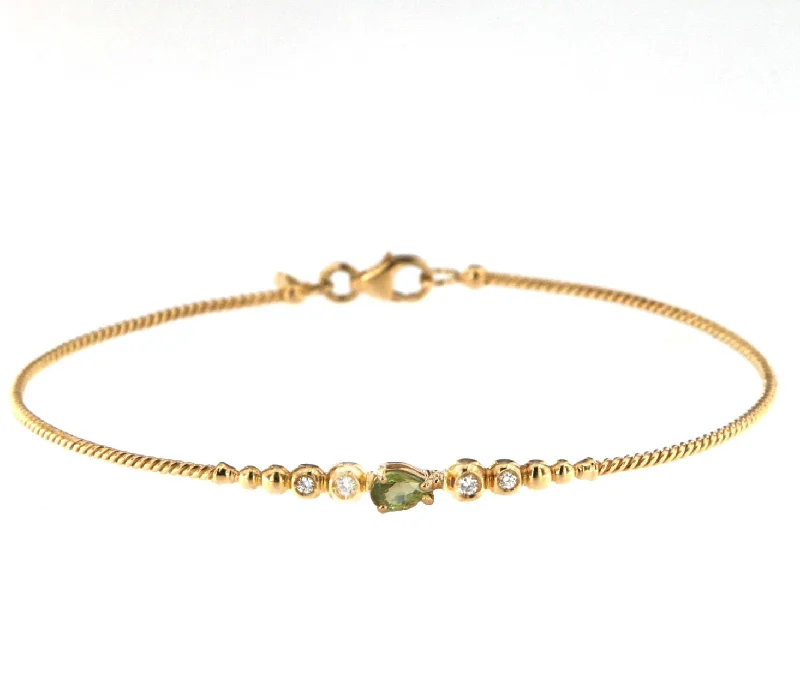 Elegant Jewelry, Exclusive Prices – Shop Now Bubble 18K Rose Gold Bracelet w. Diamonds & Green Sapphire