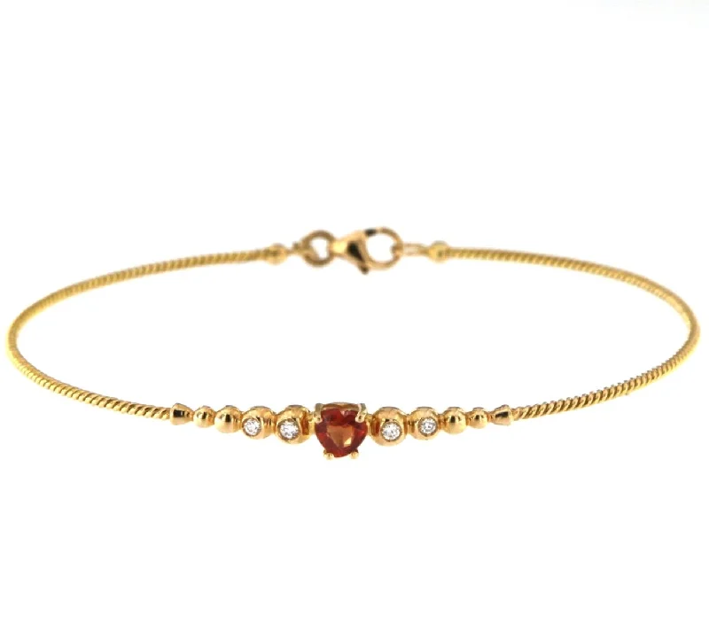 Limited-Stock Jewelry Sale – Once It's Gone, It's Gone Bubble 18K Rose Gold Bracelet w. Diamonds & Orange Sapphire