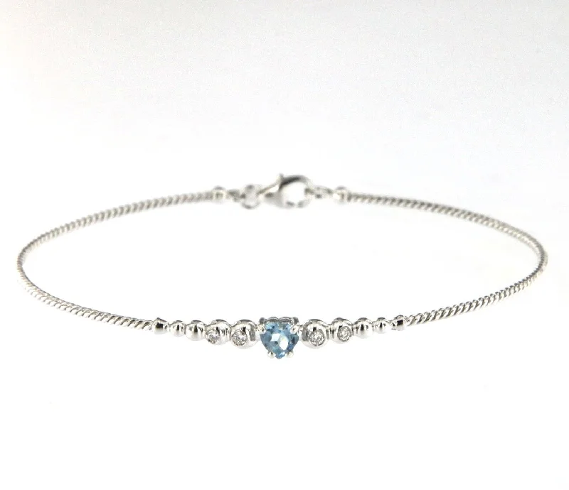 Personalized Jewelry Sale – Meaningful Gifts At Great Prices Bubble 18K White Gold Bracelet w. Diamonds & Blue Sapphire