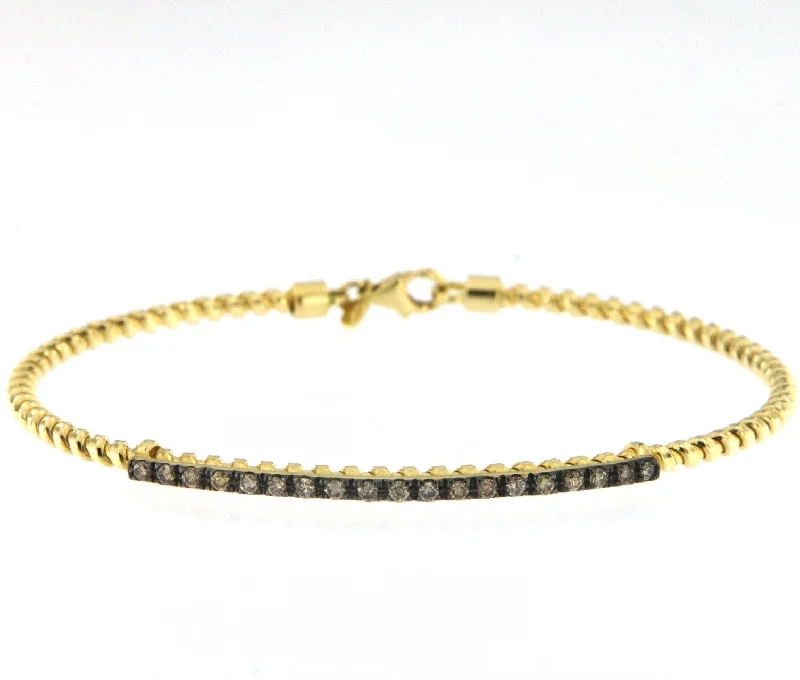Limited-Stock Jewelry Sale – Once It's Gone, It's Gone Tubogas 18K Gold Bracelet w. Brown Diamonds