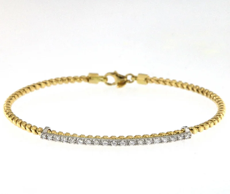Luxury Jewelry At Unbeatable Discounts Tubogas Bar 18K Gold Bracelet w. Diamonds