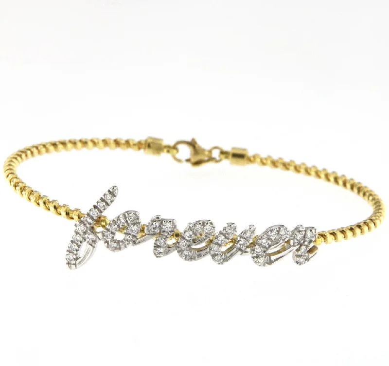 Bestselling Jewelry At Special Promotional Rates Tubogas 'Forever' 18K Gold Bracelet w. Diamonds