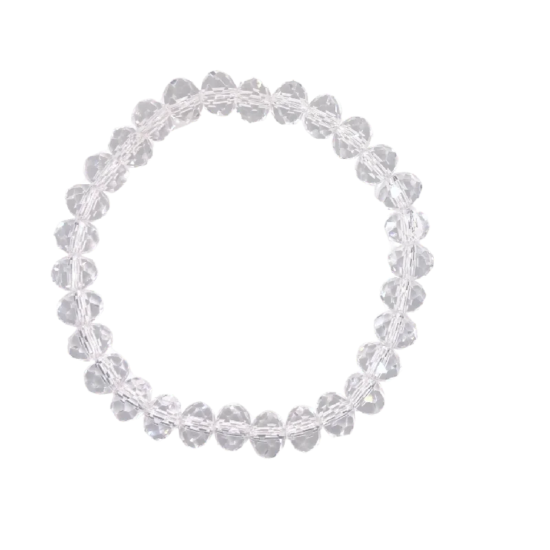 Handcrafted Beauty At Affordable Prices Clear Faceted Rondelle 8mm Bracelet
