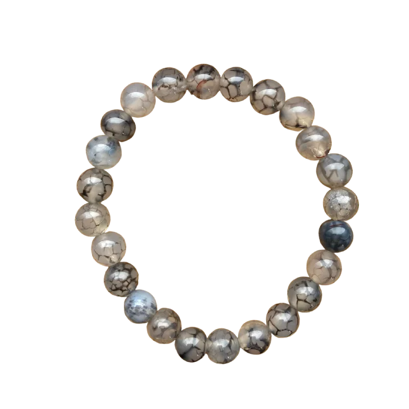 Sparkle On A Budget – Fine Jewelry For Less Grey Veins Agate 8mm Bracelet