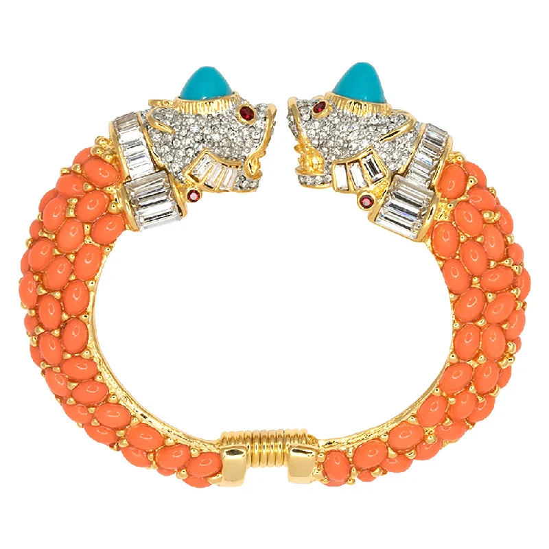 Limited Stock On Premium Jewelry At Low Prices Coral & Turquoise Cabochon Fish Head Bracelet Limited Stock On Premium Jewelry At Low Prices Coral & Turquoise Cabochon Fish Head Bracelet