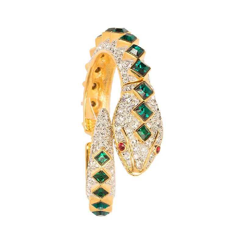 Luxury Meets Affordability – Jewelry Sale Now Live Crystal And Emerald Snake Bracelet